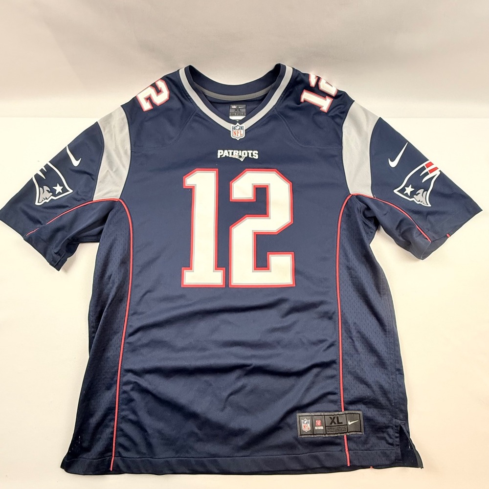 Nike Tom Brady New England Patriots Jersey Mens XL Navy Blue NFL 12 472802-419